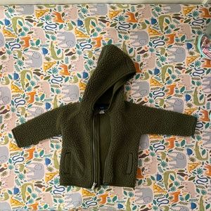 Old Navy Boys or Girls Forest Green teddy zip up sweater